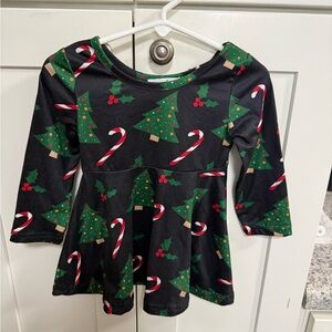 Festive Marie Nicole Dress with Christmas Tree and Candy Cane Print size XXS